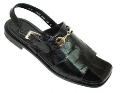 Mauri "Recognition" 1335 Black Genuine All-Over Alligator Sandals