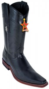 Los Altos Black Genuine Vergel Square Toe Cowboy Boots 738905