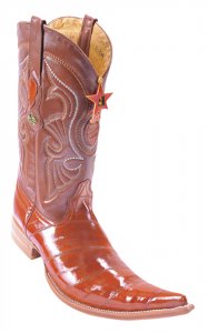Los Altos Cognac Genuine All-Over Eel 6X Pointed Toe Cowboy Boots 960803