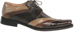 Mauri "Cash" 44168 Dark Brown / Tabac / Dune Genuine All Over Ostrich Leg Shoes