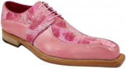 Fennix Italy "Theo" Pink Combination Genuine Alligator / Calf Oxford Shoes.