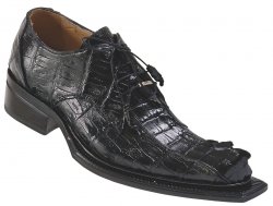 Mauri "Friday" 44205 Black Genuine Hornback Crocodile Tail / Baby Crocodile Shoes