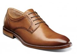 Stacy Adams "Faulkner'' Cognac Genuine Leather Plain Toe Oxford Shoes 25305-608.