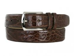 Mezlan "AO7367" Medium Brown All-Over Genuine Crocodile Skin Belt