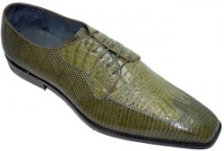 Belvedere "California" Olive Green Genuine Crocodile / Lizard shoes