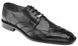 Belvedere "Topo" Black Genuine Hornback Crocodile / Lizard Shoes 1480.