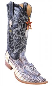 Los Altos Natural Genuine Crocodile With Head 3X Toe Cowboy Boots 959549