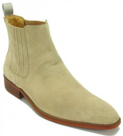 Carrucci Bone Genuine Suede Leather Chelsea Boots KB503-01S.