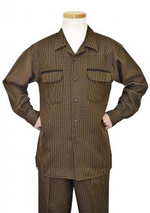 Pronti Chocolate Brown / Taupe Houndstooth 2 PC Outfit SP5973