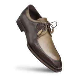 Mezlan "PATINA" Brown / Olive Genuine Calfskin Two-Toned Oxford Shoes.