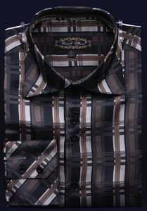 Daniel Ellissa Black Fancy Polyester Shirt With Button Cuff FSS1410