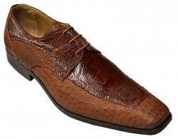 David Eden "Donald" Cognac Genuine All-Over Ostrich Shoes