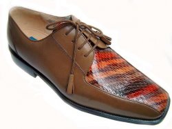 Giorgio Brutini Brown/Cognac Genuine Snake Skin Shoes 170016