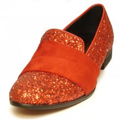 Fiesso Red Genuine Leather Slip-On Shoes FI7040.