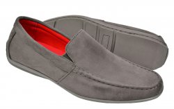 Tayno "Mirp" Grey Vegan Suede Moc Toe Driving Loafers