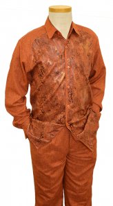 Pronti Rust Artistic Design Long Sleeves Outfit SP6213