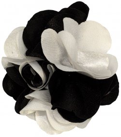 Classico Italiano Black / White Silk Flower Lapel Pin LP35