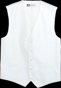 Antonio Ricci Satin Solid White Vest