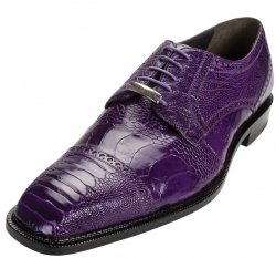 Belvedere "Lucca" Purple All-Over Genuine Ostrich Shoes