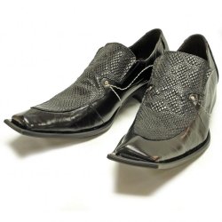 Fiesso Black Genuine Leather Loafer Shoes FI6420