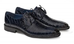 Mezlan "AEGIS" Navy Blue All-Over Genuine Alligator Derby Shoes 4733-J.