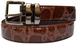 Giorgio Brutini Cognac Alligator Print Leather Belt GB-112
