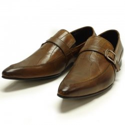 Encore By Fiesso Brown Leather Loafer Shoes FI6528