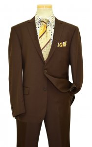 Mantoni Solid Brown Super 140's Wool Suit M40901-8