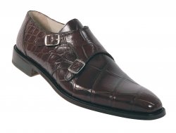 Mauri "Caviar" 4490 Land Genuine All-Over Alligator Monk Strap Shoes