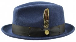 Bruno Capelo Denim Blue / Navy Australian Wool Fedora Hat BB-203