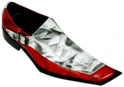 Zota Red/Marble Grey design Diagonal Toe Shoes 838-4