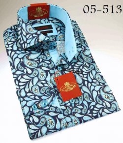 Axxess Blue / Navy 100% Cotton Dress Shirt 05-513