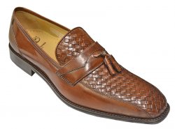 Calzoleria Toscana Mahogany Hand Antiqued Genuine Leather Loafer Shoes 4142-M