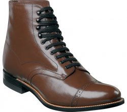 Stacy Adams "Madison" Brown Kidskin Leather Cap Toe Lace-Up Dress Boots 00015-02