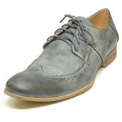 Encore By Fiesso Grey Genuine Leather Lace Up Shoes FI7001.