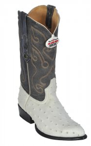 Los Altos WinterWhite All-Over Ostrich J - Toe Print Cowboy Boots 3992304