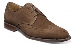 Stacy Adams "Wickersham" Tobacco Genuine Suede Leather Wingtip Oxford Shoes 25313-415.