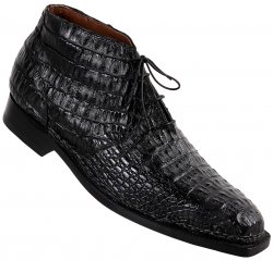 Mauri "Shakespeare" 1167 Black Genuine All-Over Hornback Crocodile Boots