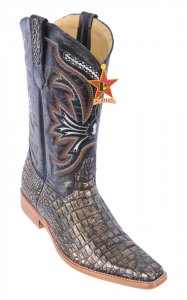 Los Altos Copper Genuine All-Over Alligator Belly Leg Square Toe Print Cowboy Boots 3715934
