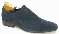 Carrucci Navy Genuine Suede Slip on Shoes KS2240-01S.