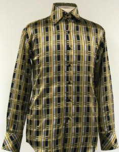 Daniel Ellissa Olive Green Fancy Polyester Shirt With Button Cuff FSS1410