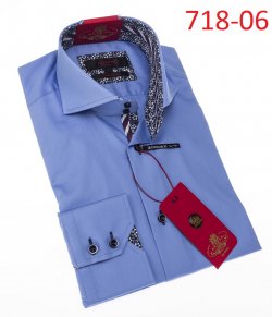 Axxess Sky Blue Cotton Modern Fit Dress Shirt 718-06.
