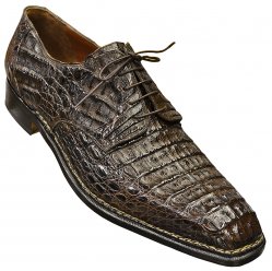Mauri 1186 "Duncan" Dark Brown Genuine All-Over Baby Crocodile Shoes
