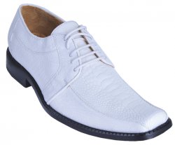 Los Altos White Genuine Ostrich Leg Shoes ZV060528