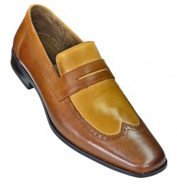 Stacy Adams "Nathaniel" Cognac Two-Tone Loafer Shoes 24757-229