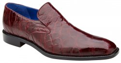Belvedere "Genova" Dark Burgundy Genuine Alligator Slip-On Shoes R53.