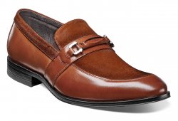 Stacy Adams "Selby" Cognac Genuine Leather Suede Shoes With Genuine Leather Bracelet 25071-221
