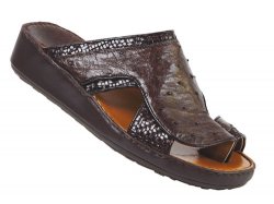 Mauri "1532" Dark Brown Genuine Ostrich Sandals
