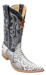 Los Altos Natural Genuine All-Over Python 6X Pointed Toe Cowboy Boots 965749