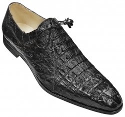 Fennix Black Genuine Hornback Crocodile / Ostrich Shoes 3369